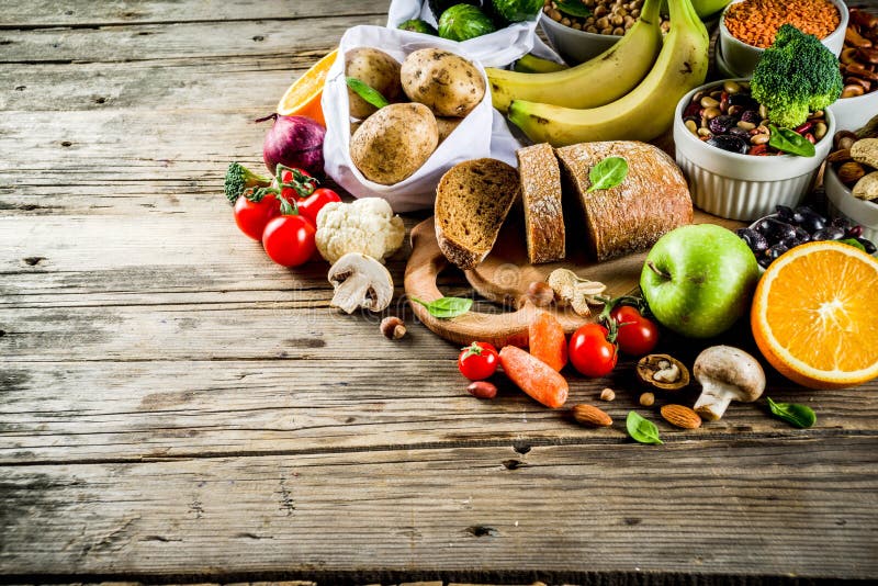 Reiche Nahrung der guten Kohlenhydratfaser stockfotos Reiche Nahrung der guten Kohlenhydratfaser stockfotos