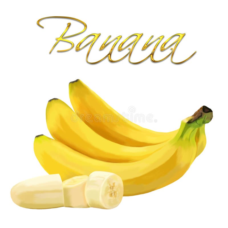 Reife gelbe Bananen auf einem weißen Hintergrund vektor abbildung Reife gelbe Bananen auf einem weißen Hintergrund vektor abbildung