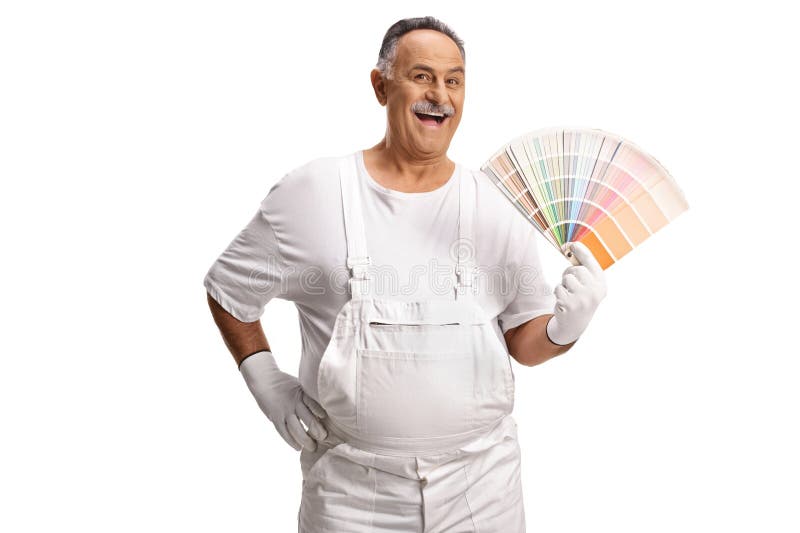 Reifenhausmaler mit Farbpalette lizenzfreie stockfotos