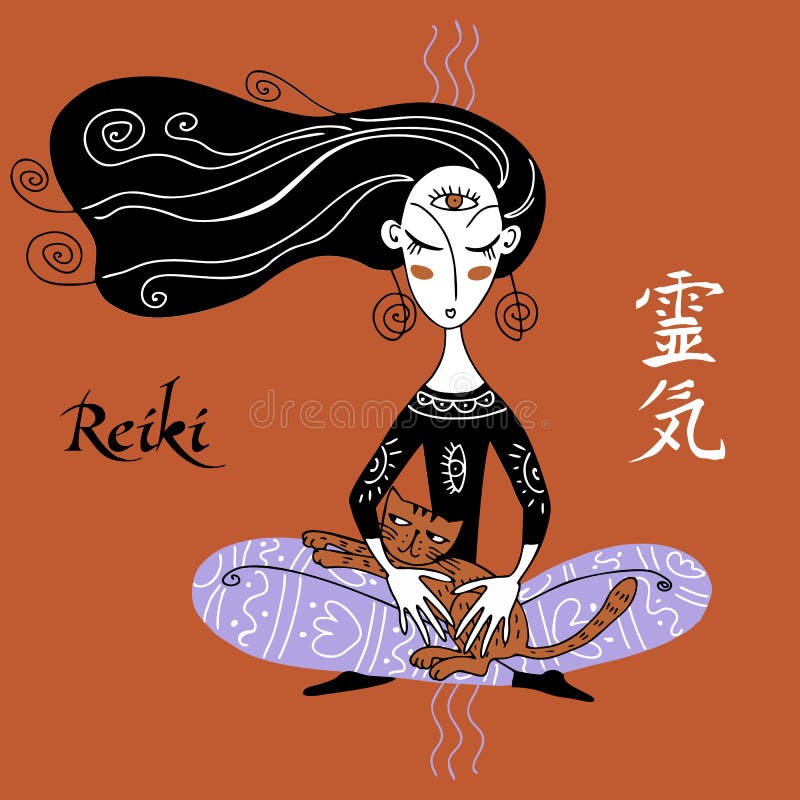 Reiki Healing. the Girl is Doing a Healing Session in the Flow of Reiki