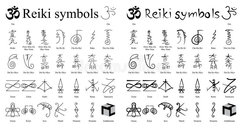  Reiki-Kalligraphiesatz stock abbildung