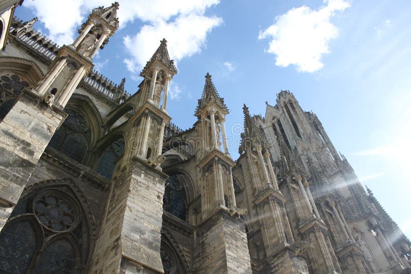 Reims Cathedral in France. Gothic Architecture is Gorgeous Stock Image ...