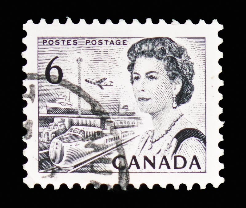 Reina Elizabeth II, transporte, serie centenario 1967-71 de Definitives, circa 1970 foto de archivo Reina Elizabeth II, transporte, serie centenario 1967-71 de Definitives, circa 1970 foto de archivo