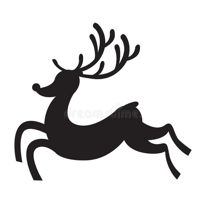 Reindeer runs silhouette icon vector flat vector illustration isolated on white royalty free illustration