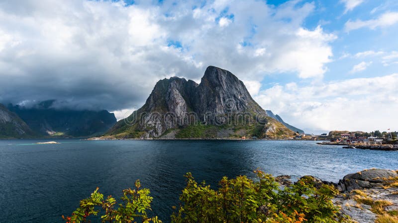 Reinenorwegian Fishing Village At The Lofoten Islands In Norway Stock