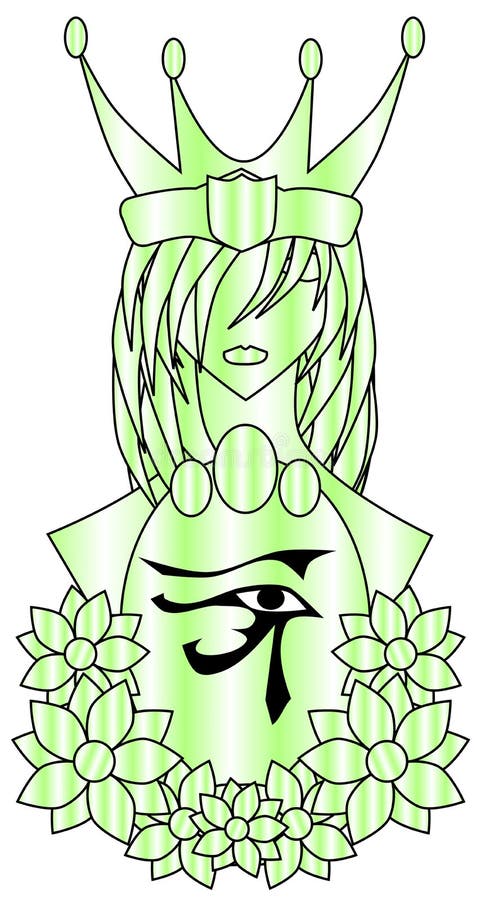 Reine stylisée avec l'oeil du rha illustration de vecteur Reine stylisée avec l'oeil du rha illustration de vecteur