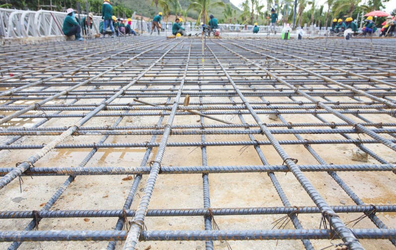 Reinforce iron cage net for built building floor in construction