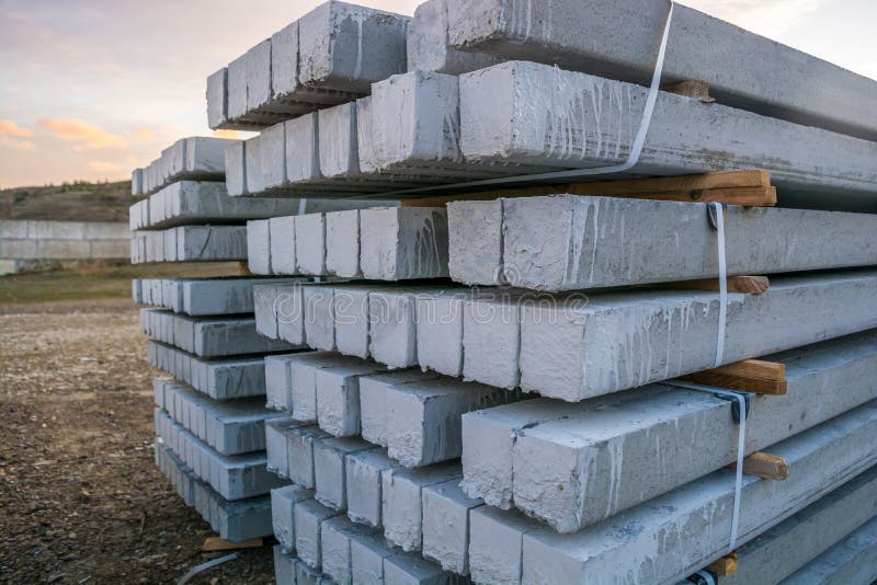 Reinforced concrete stakes stock photo. Image of white 171822816