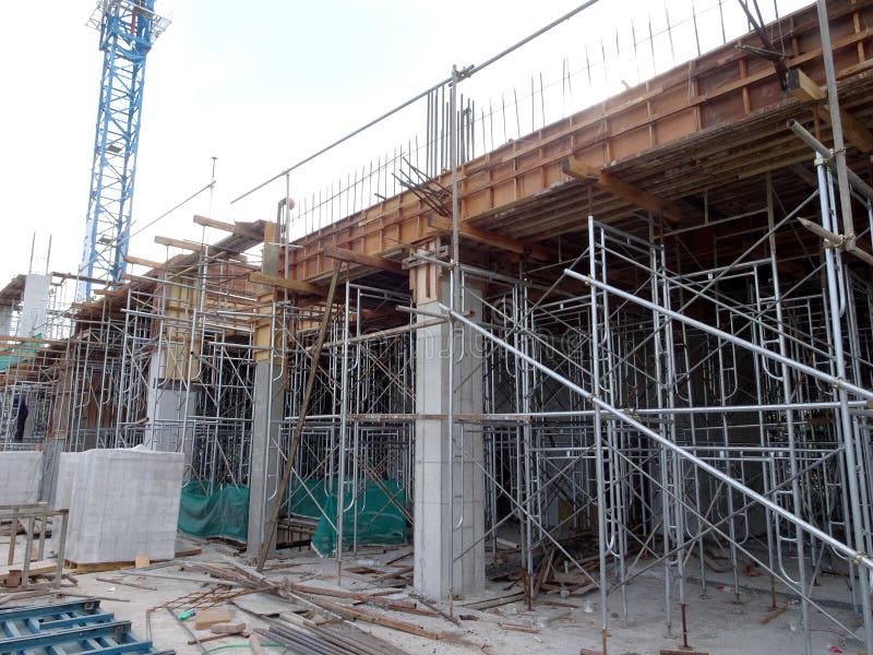 Reinforcement Concrete Column As Part of Building Structure at the