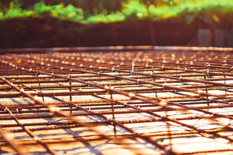 The Rebar in the Foundation Stock Image Image of foundation, mesh