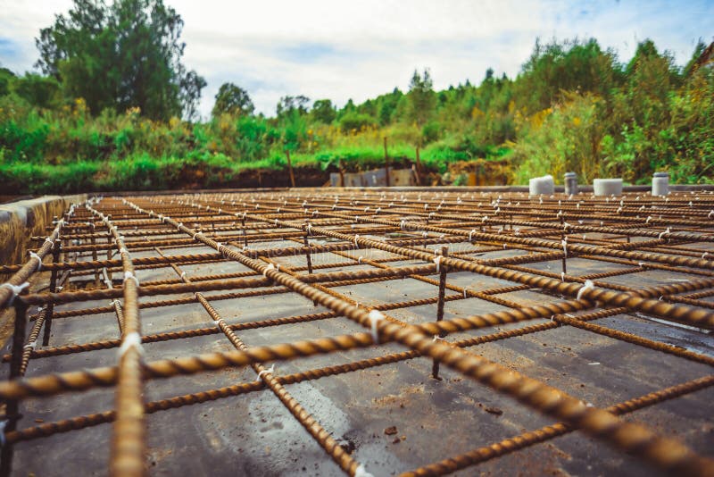 The Rebar in the Foundation Stock Photo Image of industrial, pile