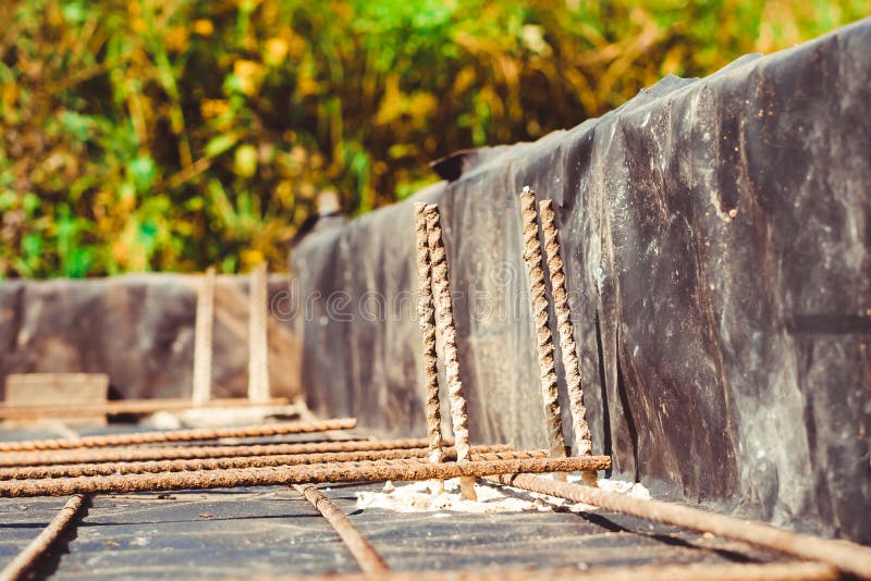 The Rebar in the Foundation Stock Photo Image of build, construction