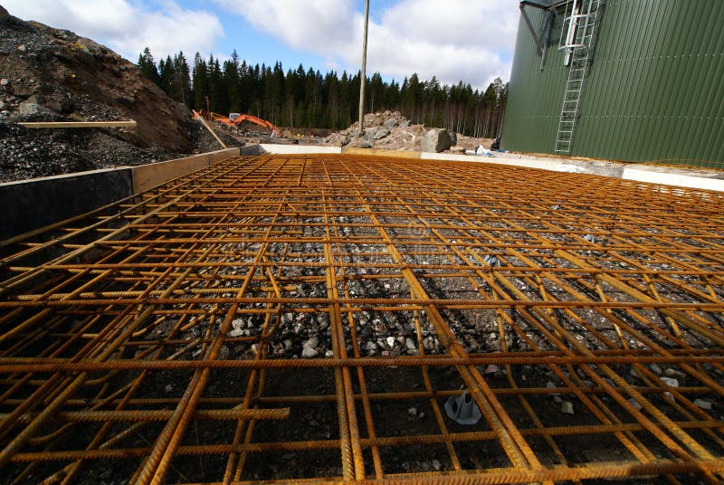 Reinforcing bar in a construction site