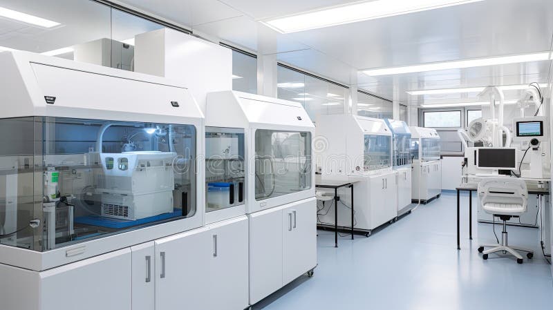Reinraum für Laborgeräte stock abbildung