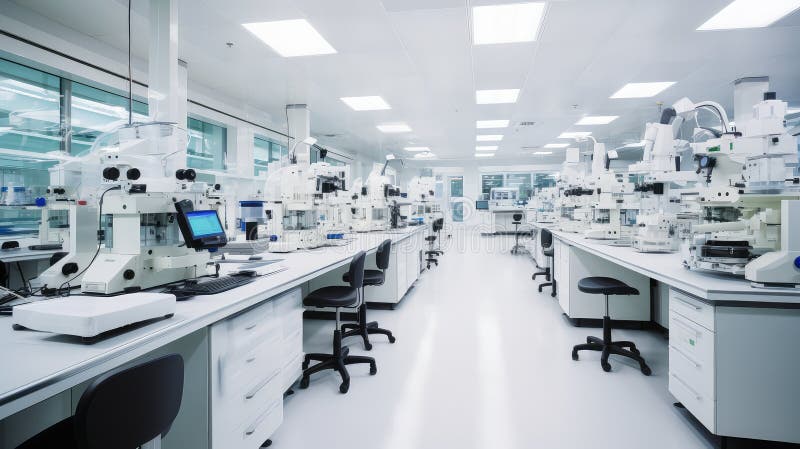 Reinraum für sterile Laborgeräte lizenzfreie abbildung