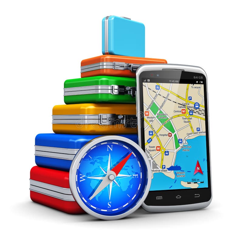 Reise, Tourismus und GPS-Navigationskonzept vektor abbildung Reise, Tourismus und GPS-Navigationskonzept vektor abbildung