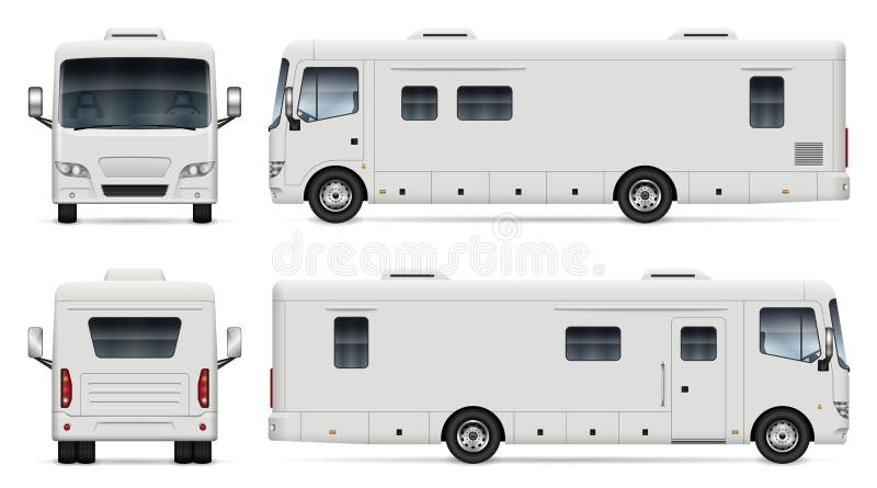 Reisemobil auf weißem Hintergrund stock abbildung