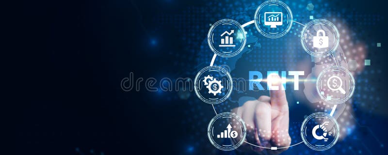 REIT Real estate investment fund ETF Financial stock market. Business, technology, internet and networking concept royalty free stock photo