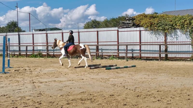 Reiterin durch Cavaletti.