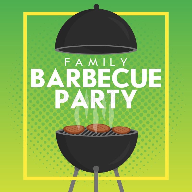 Reizende Vektorgrillparteieinladungs-Designschablone Modisches BBQ-Cookoutplakatdesign lizenzfreie abbildung Reizende Vektorgrillparteieinladungs-Designschablone Modisches BBQ-Cookoutplakatdesign lizenzfreie abbildung