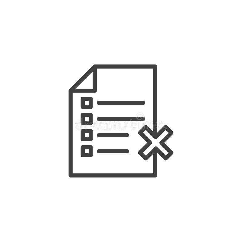 Reject document line icon vector illustration