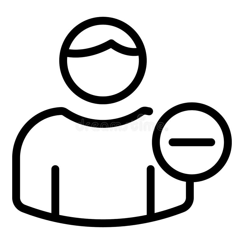 Reject friend request icon, outline style royalty free illustration