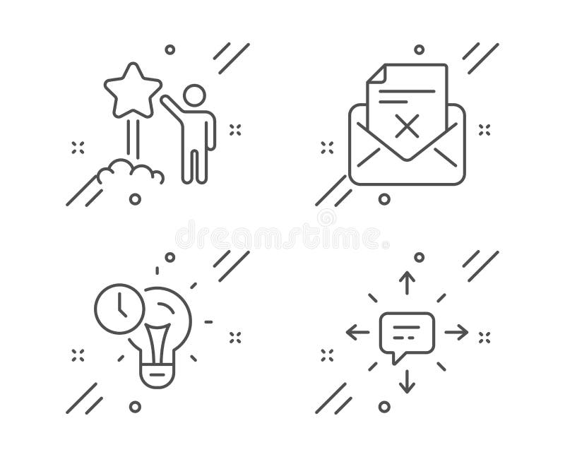Reject Letter Time Management And Star Icons Set Sms Sign Delete Mail Idea Lightbulb Launch Rating Vector Stock Vector Illustration Of Emotion Like