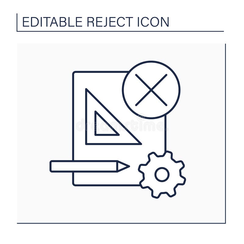 Rejected project line icon royalty free illustration