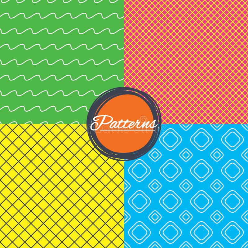Rejilla del Rhombus y líneas texturas inconsútiles de las ondas ilustración del vector Rejilla del Rhombus y líneas texturas inconsútiles de las ondas ilustración del vector