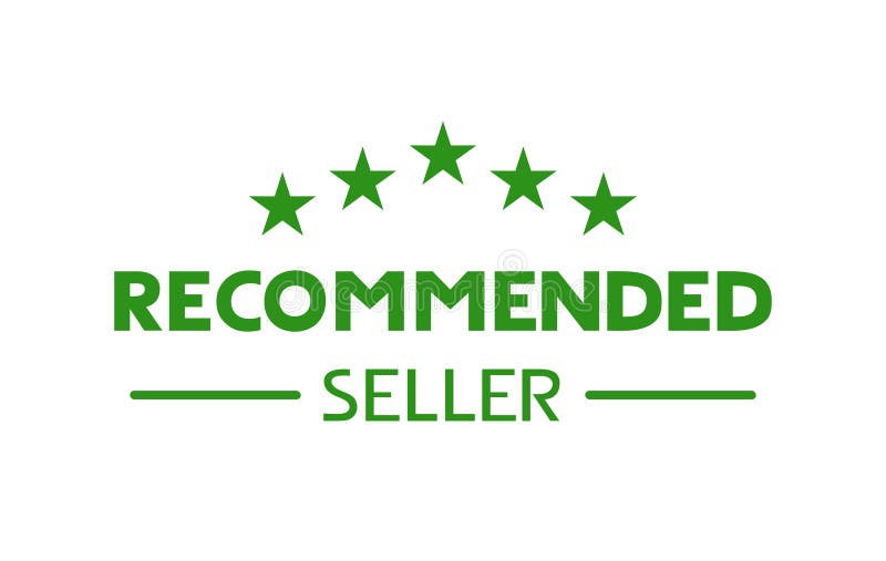 Rekommenderad säljarsymbol stock illustrationer