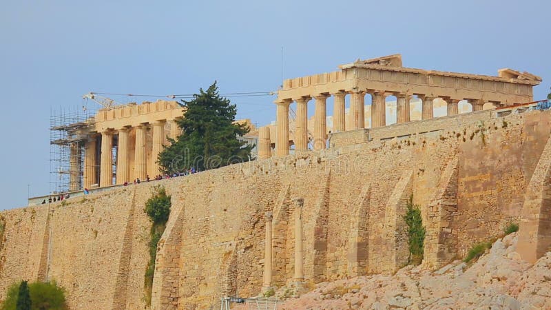 Rekonstruktion arbeitet am Parthenontempel in Athen, griechischer Kulturerbe