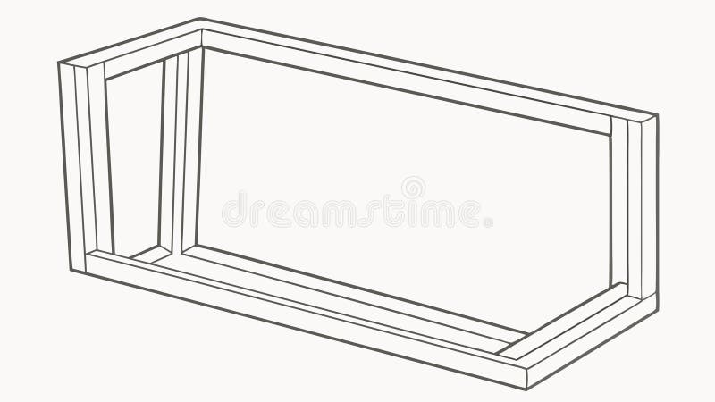 Rektangulär ramkontur Minimalistisk kantlinjeelementvektordesign Generativ AI stock illustrationer