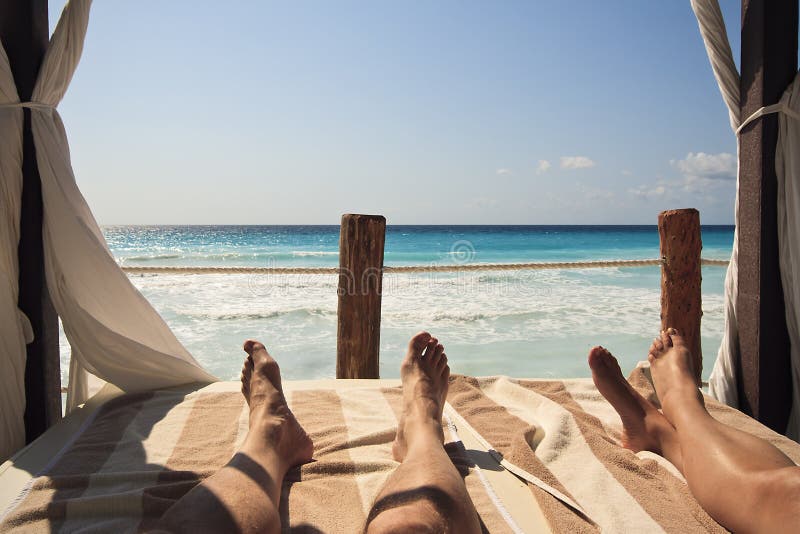 Relajación en la playa en Cancun Relajación en la playa en Cancun