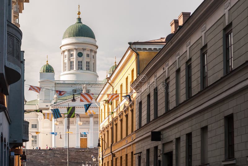 Glimpse of the lutheran cathedral of Helsinki. Glimpse of the lutheran cathedral of Helsinki