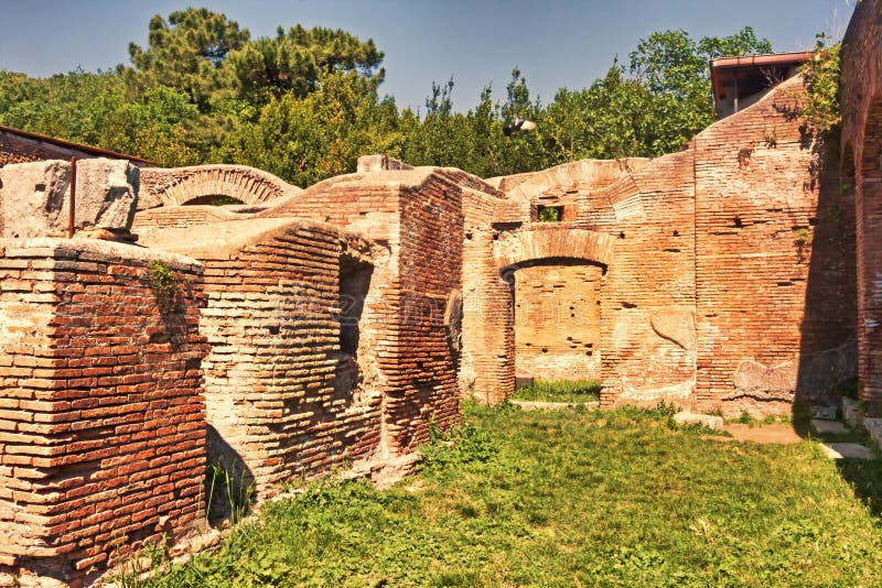 Sunset glimpse in the archaeological site of Ostia Antica - Rome. Sunset glimpse in the archaeological site of Ostia Antica - Rome