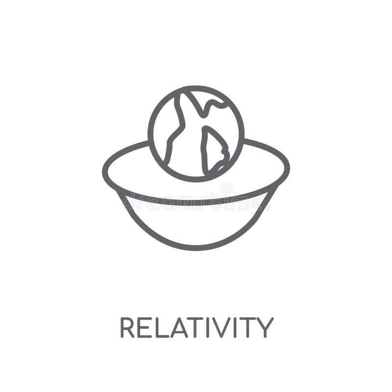 Relativiteits lineair pictogram Modern het embleemconcept o van de overzichtsrelativiteit vector illustratie Relativiteits lineair pictogram Modern het embleemconcept o van de overzichtsrelativiteit vector illustratie