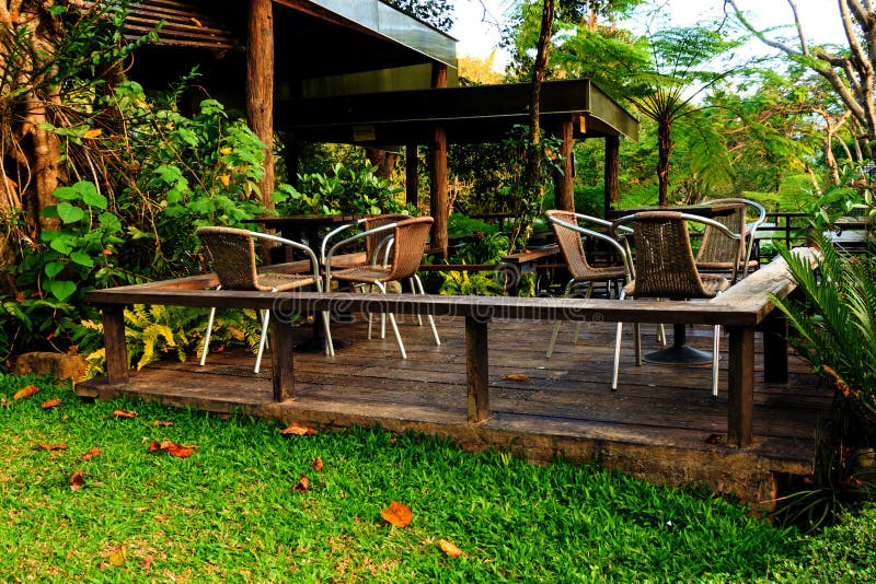 Relaxation area in a garden royalty free stock images