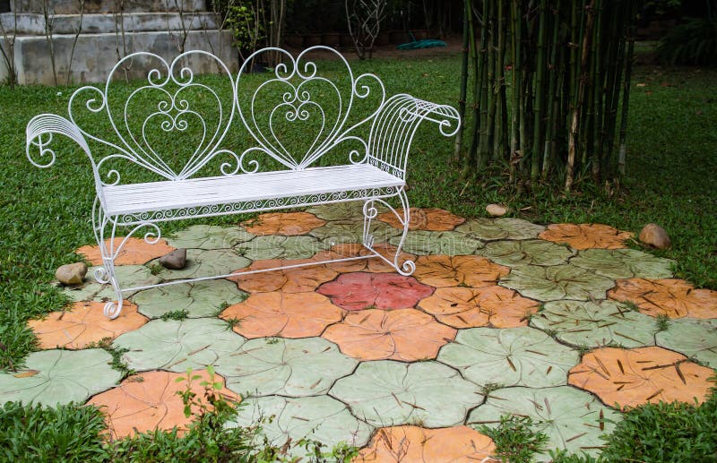 Relaxation area in a garden royalty free stock images