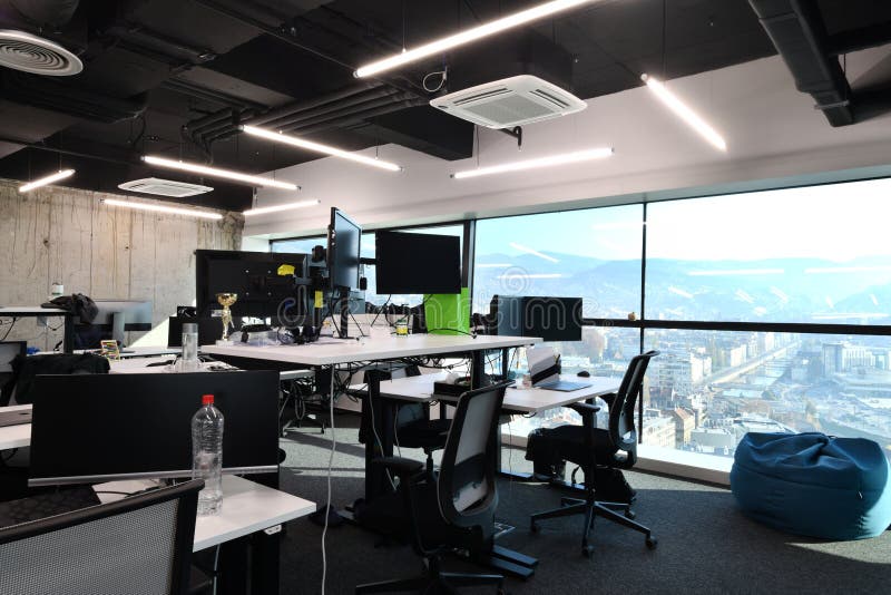 Relaxation area in Modern Office stock photos