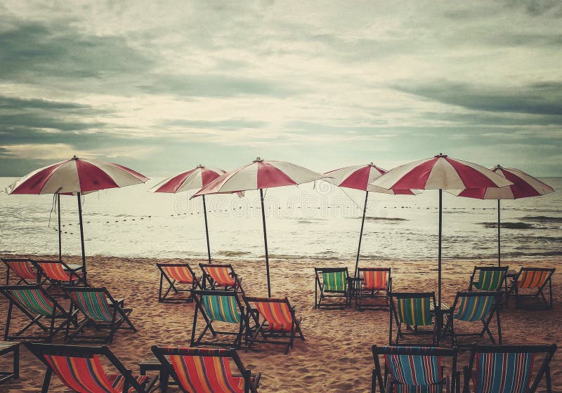 Relaxation on the beach in retro style