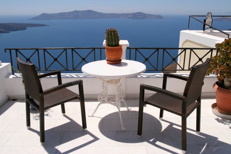 Relaxation with a seaview, Thira,Santorini, Greece