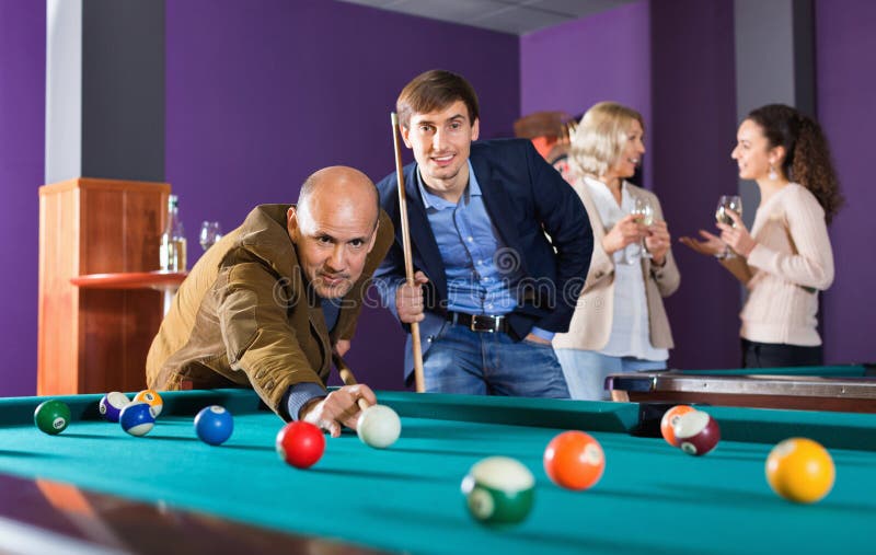 Relaxed People Playing Billiard and Darts Stock Photo Image of cueist