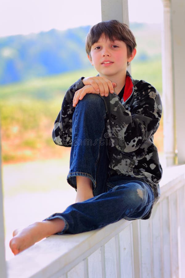 Relaxed Tween stock image. Image of close, sitting, pleasant - 55043347