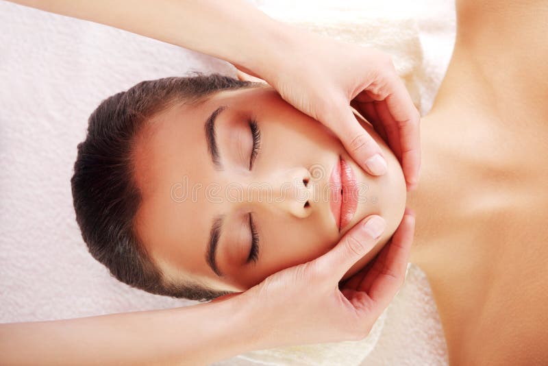 Woman Restful While Having A Facial Therapy Stock Image Image Of Female Flower 6328309