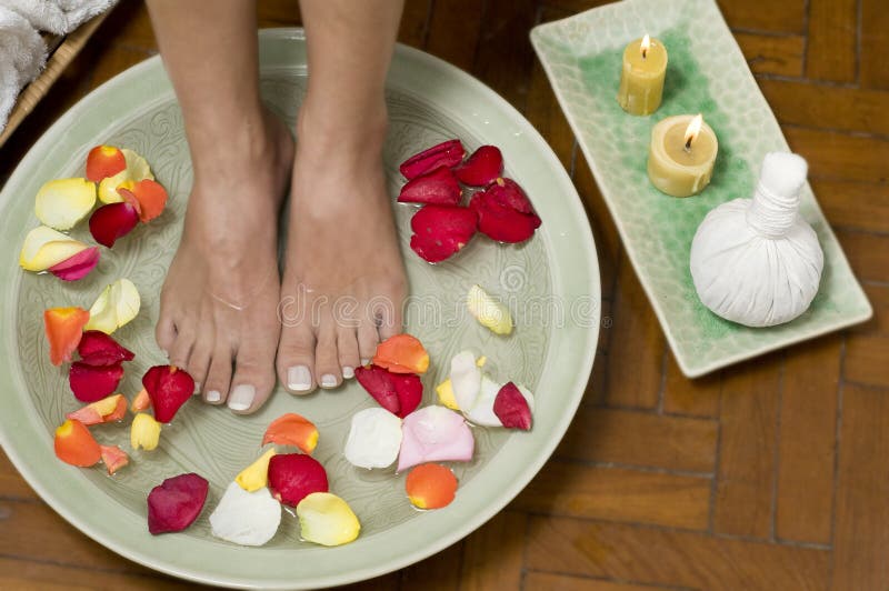Feet spa treatment stock photo. Image of foot, care, bowl 3399972
