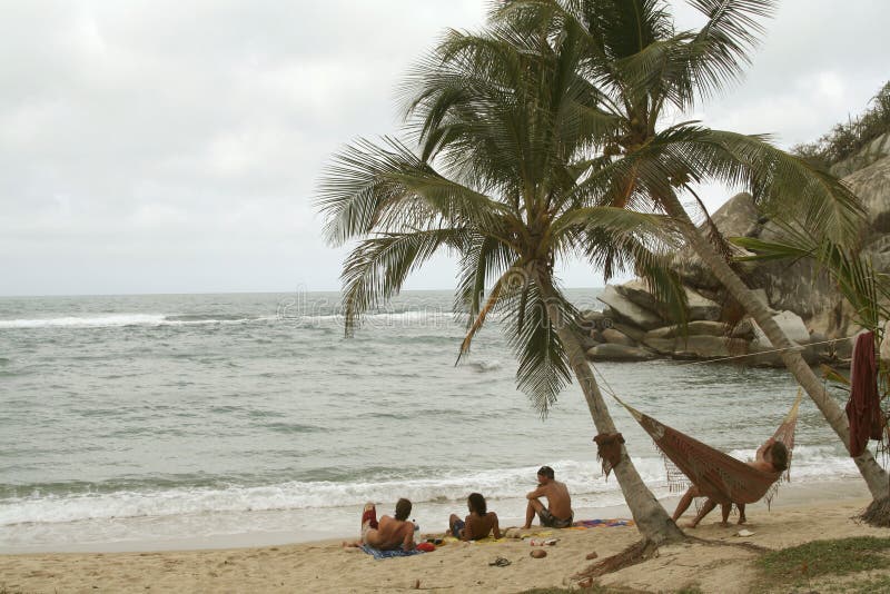 Relaxing at the beach. Hammock