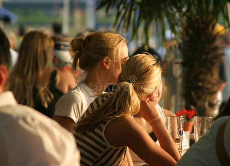 Relaxing blond girls