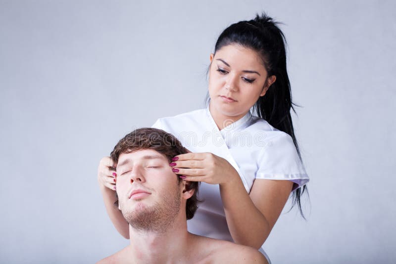 Relaxing head massage stock photo. Image of therapy, center 37918164