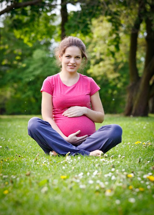 Relaxing pregnant woman stock image. Image of anticipation 17944879
