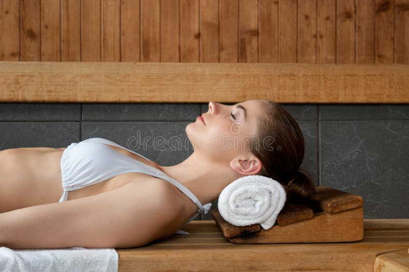 Relaxing at sauna